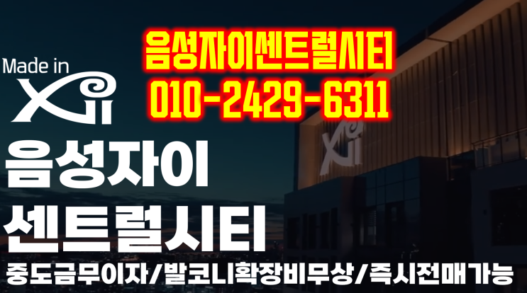  음성 금왕자이 가격 분양가 및 전망