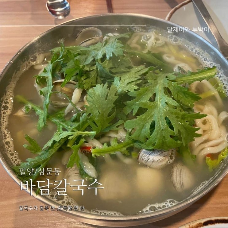  [밀양 /삼문동] 밀양 동죽칼국수 맛집 "바담칼국수" 에서 동죽칼국수, 비빔국수, 돈까스 먹고왔습니다