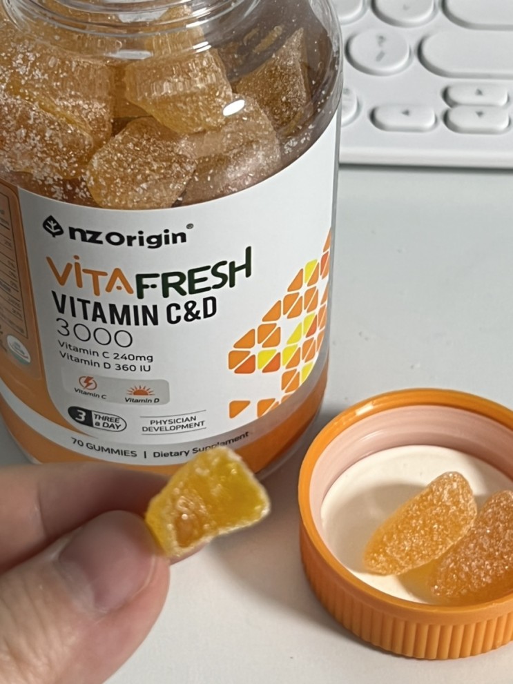 NZORIGIN 엣젠 오리진 오렌지 맛 구미 비타 프레쉬 비타민 C&D 3000