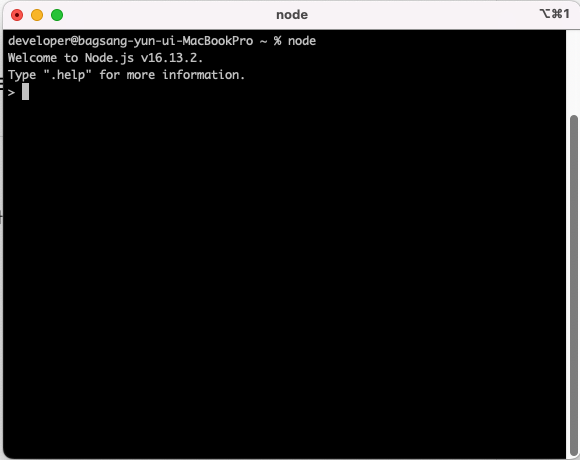  REPL 사용 및 js 파일 실행