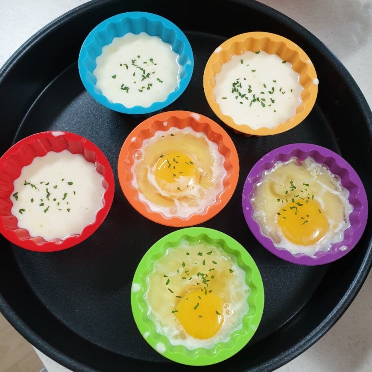 실리만 머핀틀 아기 간식 계란빵 만들기(핫케이크 믹스&에어프라이이기)