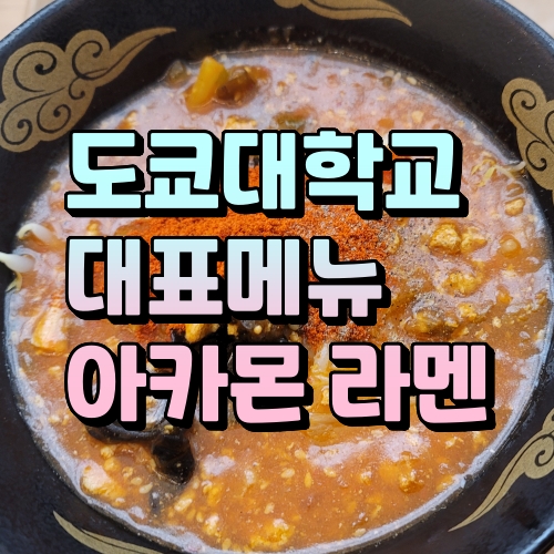 [도쿄 맛집] 도쿄 대학교 학식 '아카몬 라멘' 고독한 미식가에 소개된 라멘!