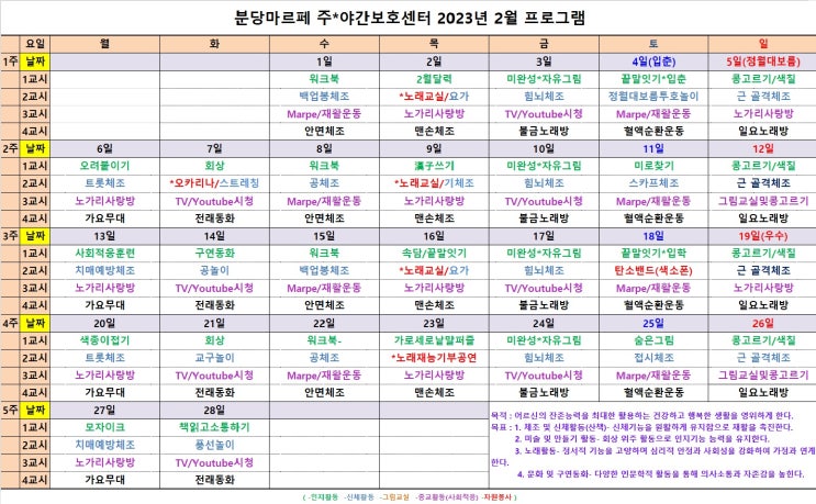  2023년 2월 프로그램
