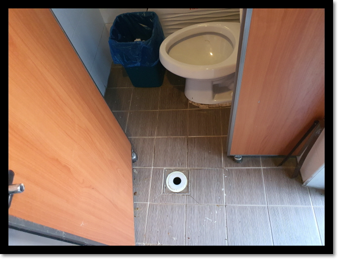 틈새 사이로 물이 새어나오는 상가 화장실 변기 오수관 막혔을때 막힌원인찾아 해결하기 안산 안양 과천 산본