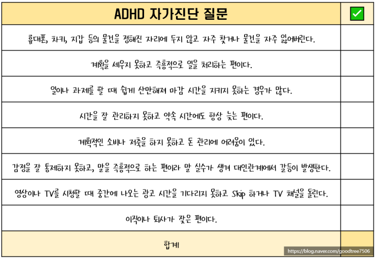 성인 ADHD 증상과 자가진단 방법 소개 by 인천심리상담센터 성인 ADHD 증상과 자가진단 방법 소개 by 인천심리상담센터