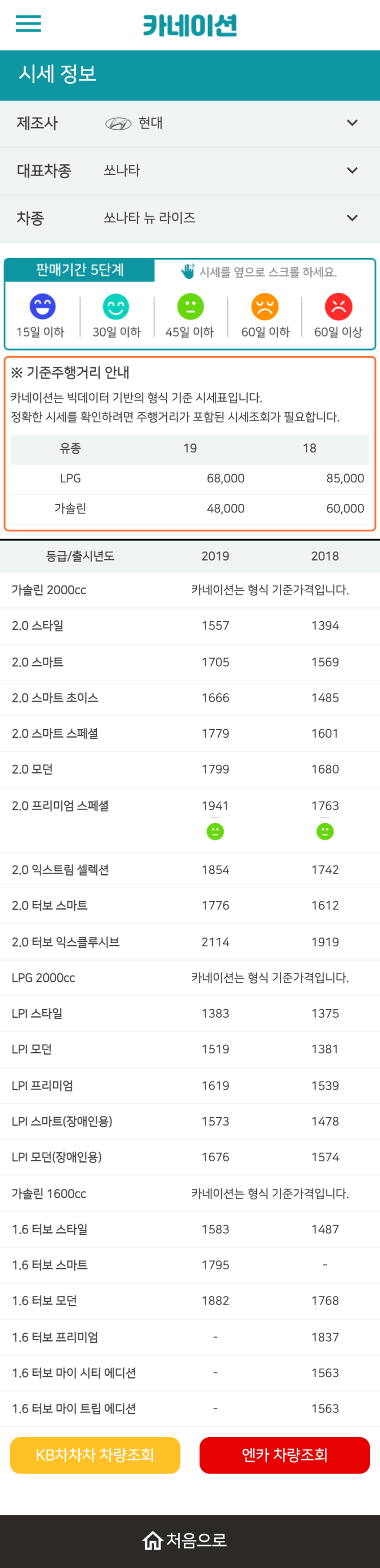 하우머치카 2023년 1월 쏘나타 뉴 라이즈 중고차시세.가격표 하우머치카 2023년 1월 쏘나타 뉴 라이즈 중고차시세.가격표