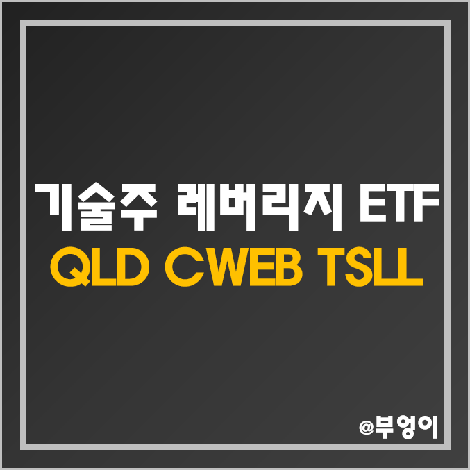 미국 기술주 레버리지 ETF - QLD, CWEB, TSLL 주가 및 배당수익률 (IT 관련주) 미국 기술주 레버리지 ETF - QLD, CWEB, TSLL 주가 및 배당수익률 (IT 관련주)