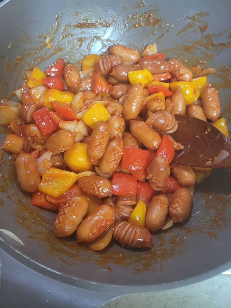  소세지 야채볶음만들기~