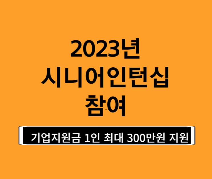 2023년 시니어인턴십 참여로 일자리를 찾아봐요