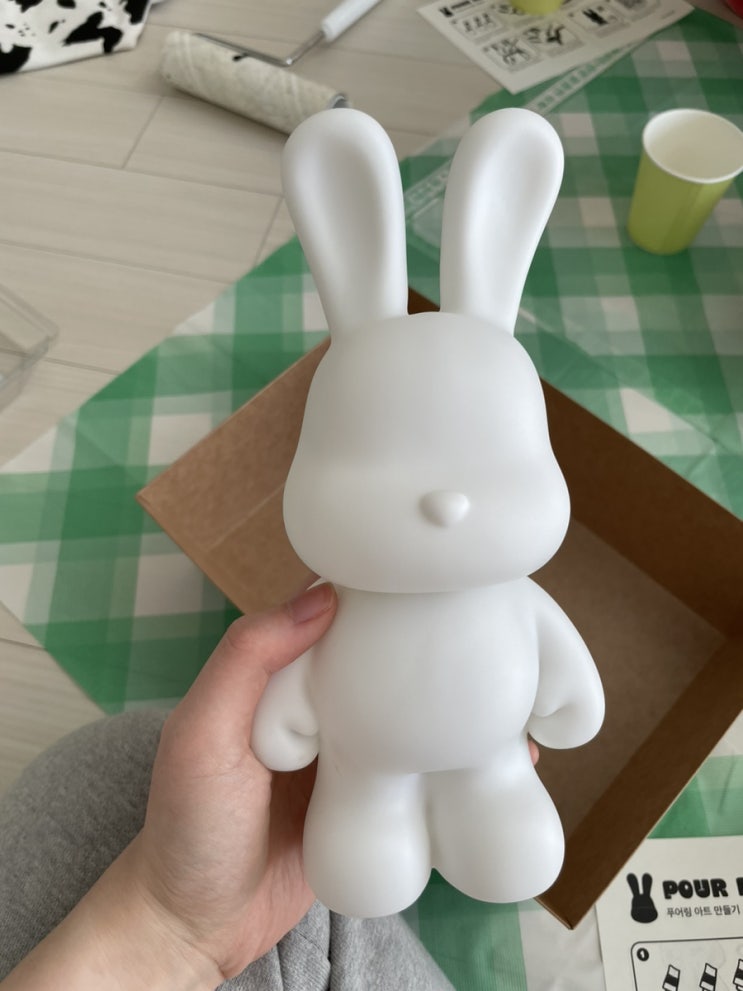  내돈내산 취미생활 빌랑 푸어링 래빗 DIY 힐링 아트 토끼 인형 꾸미기