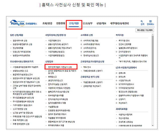 연구・인력개발비 세액공제 사전심사 적극 신청하세요! 국세청 연구・인력개발비 세액공제 사전심사 적극 신청하세요! 국세청