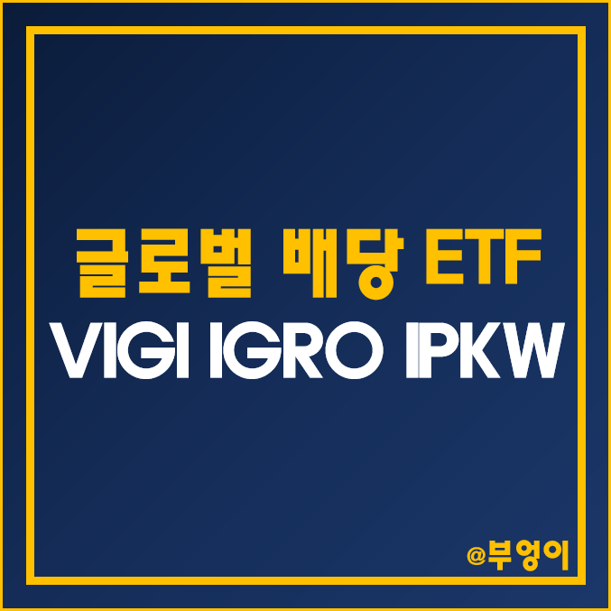 미국 상장 글로벌 배당주 ETF 추천 - VIGI, IGRO, IPKW 주가 및 배당수익률 (배당금 높은 주식 또는 배당성장주 관련 인덱스 펀드)