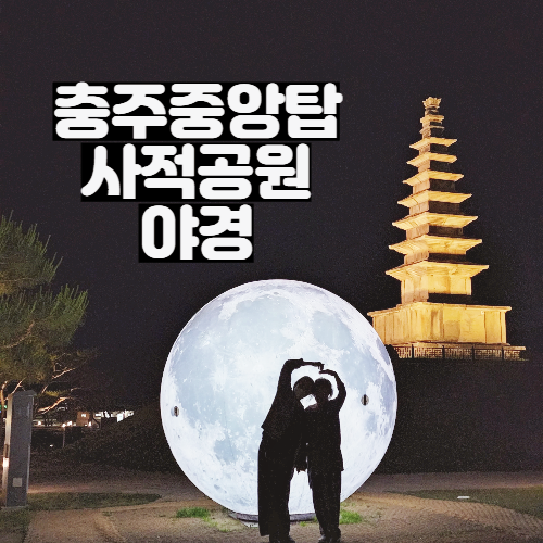  충주 여행 중앙탑공원 밤산책 야경즐기기 포토존