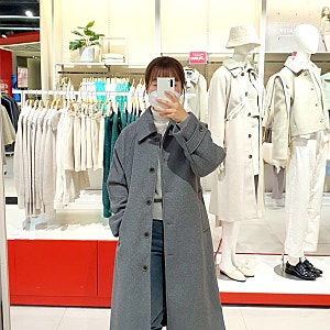 스파오 롱 벨티드 발마칸 코트 회색 코트 입어본 후기