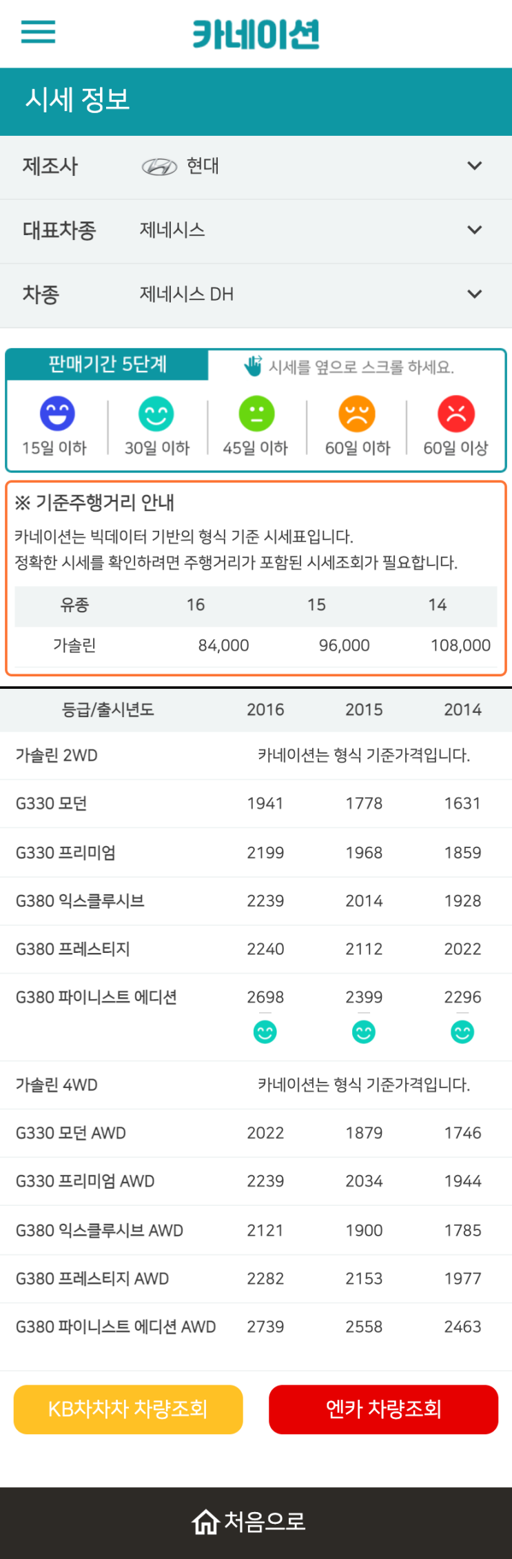 하우머치카 2023년 1월 제네시스 DH 중고차시세.가격표 하우머치카 2023년 1월 제네시스 DH 중고차시세.가격표