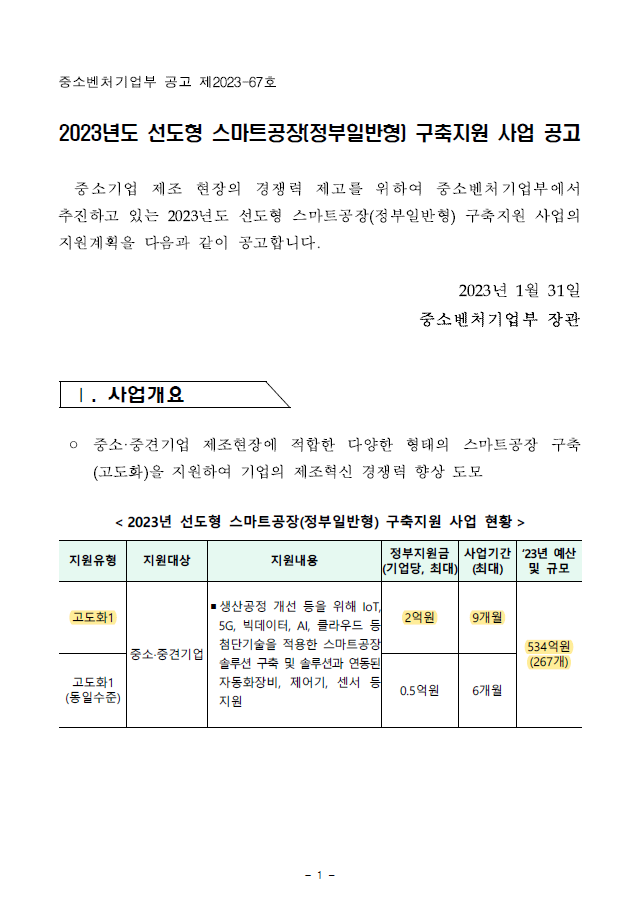  [계량/계측] 카스 2023년도 선도형 스마트공장(정부일반형) 구축지원 사업 공고 안내 /스마트 팩토리 정부 지원 사업 / 고도화1