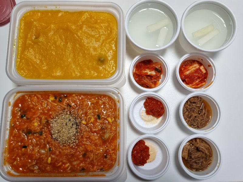 본죽 호박죽 & 짬뽕죽 & 흰죽 포장 후기 보라매점 본오더로 주문하기 2월 가격 인상