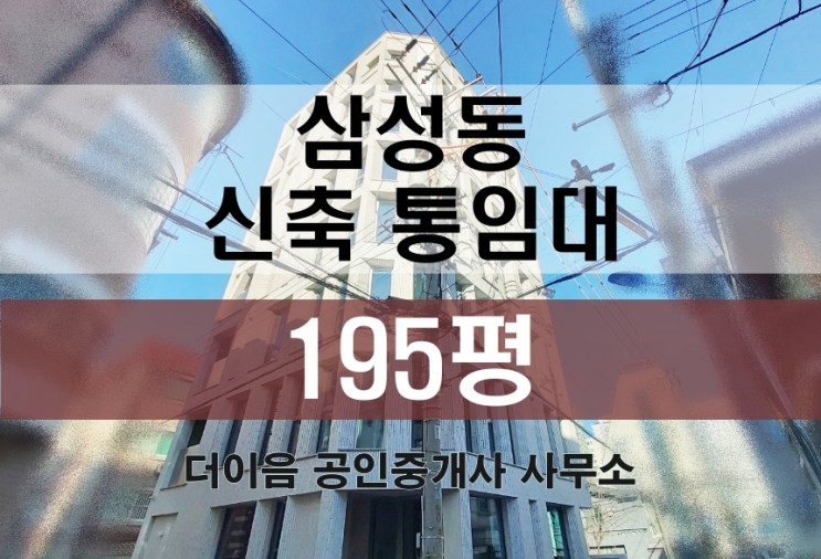 강남 통임대 200평, 삼성동 신축 사옥 임대 추천