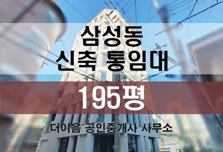  강남 통임대 200평, 삼성동 신축 사옥 임대 추천