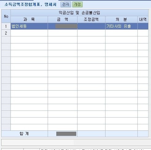  법인세신고 - 당기 법인세 납부금액(소득금액조정, 분개)