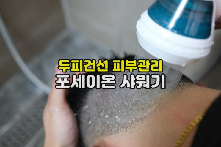  프리미엄 이온수 샤워기 포세이온 두피건선 피부미용관리 보습 유분제거 피지제거 효과 탁월
