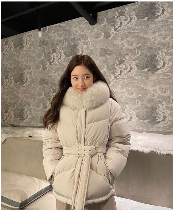 정채연이 입은 숏패딩은 @ 온앤온 벨티드 구스다운