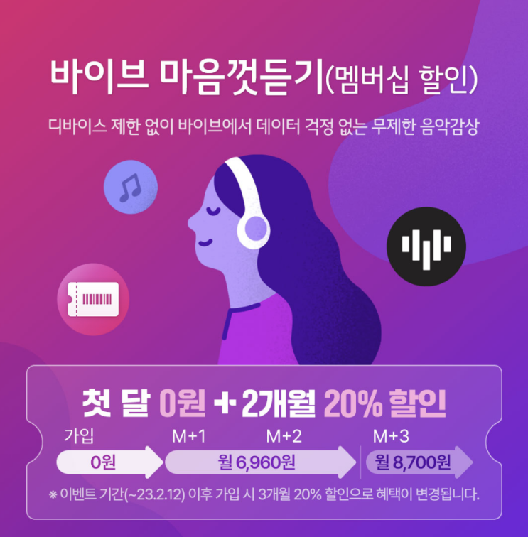  [네이버 바이브] 첫달무료로 마음껏 듣기?!