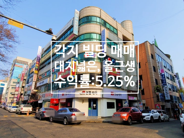  올근생 코너각지 대전 꼬마빌딩 매매 대지 넓고 주차 교통 편리