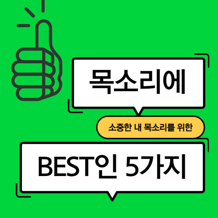 목소리에 BEST 인 5가지