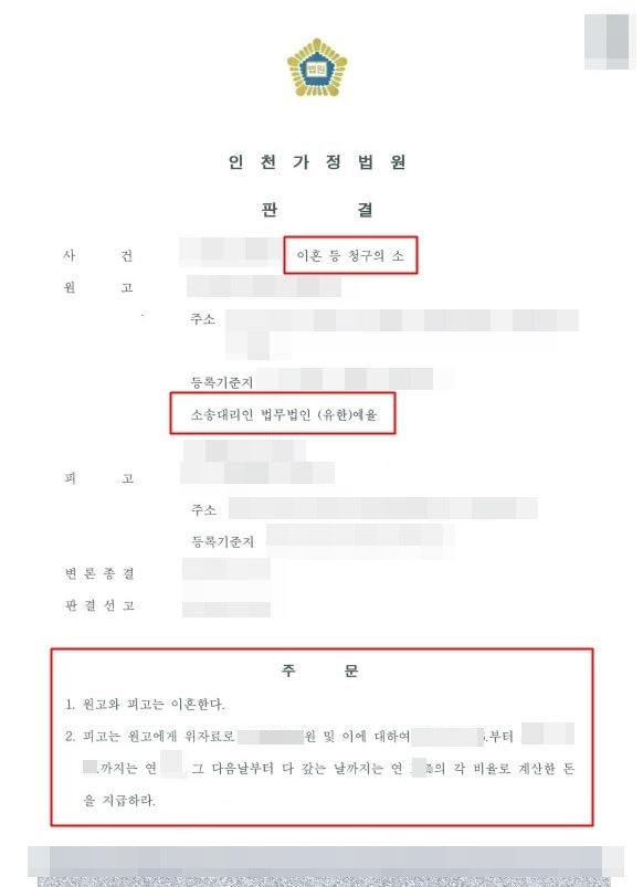 인천이혼재판변호사 좁혀지지 않는 성격차이 확실한 마무리를
