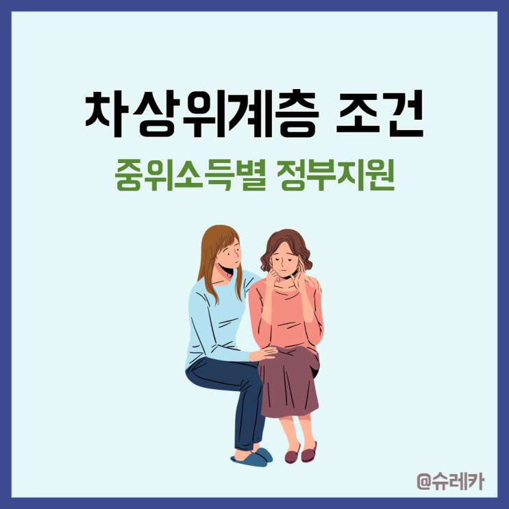  차상위계층 조건 중위소득 50%정부지원 혜택 총정리