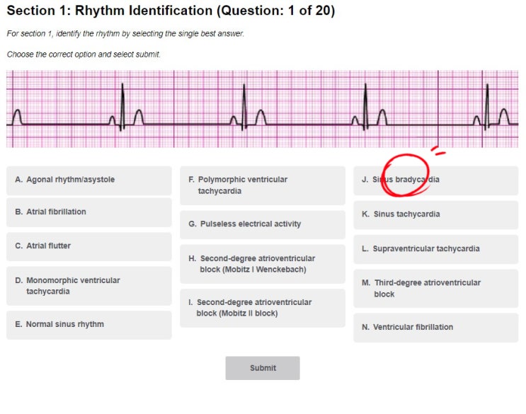  ACLS pretest 정답 (section 1) /2022년 기준
