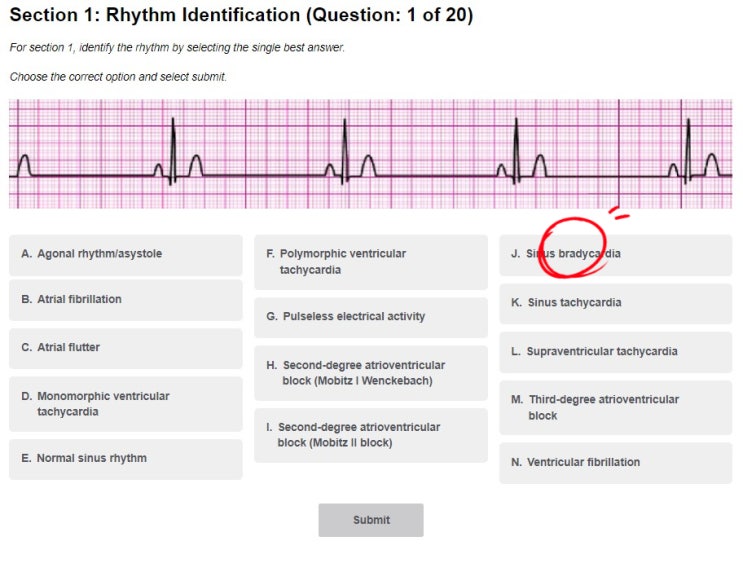 ACLS pretest 정답 (section 1) /2022년 기준