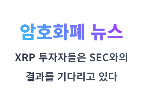 XRP 투자자들은 리플과 SEC의 분쟁 결과를 기디리고 있다