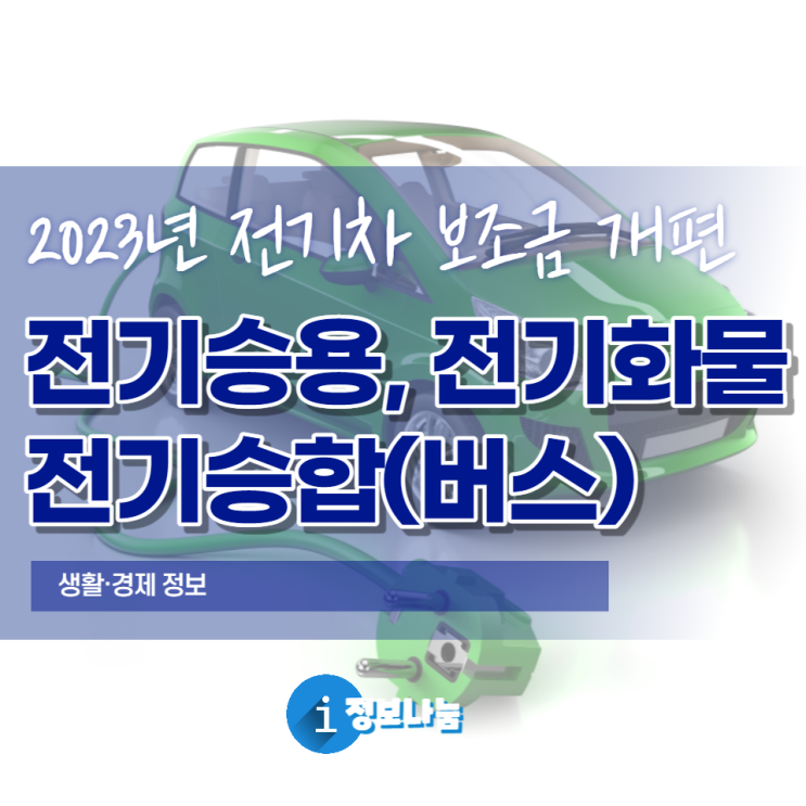  전기차 보조금 개편방향 안내 - 전기승용, 전기승합, 전기화물 차종