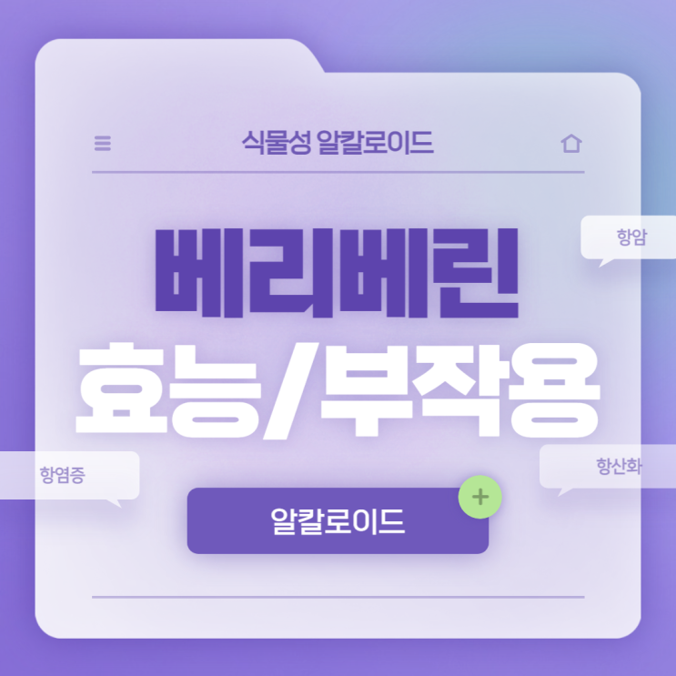  식물성 알칼로이드 베르베린 효능과 부작용