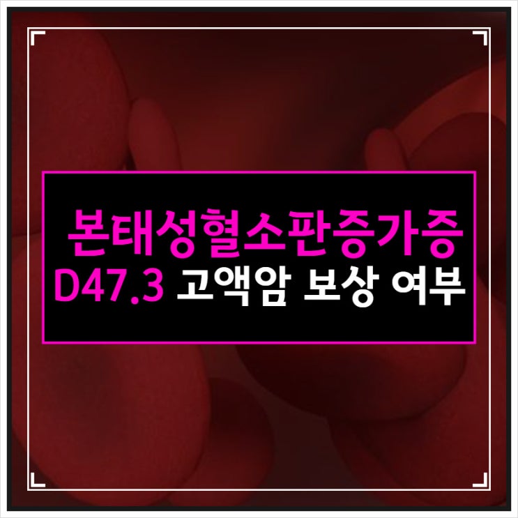  본태성혈소판증가증 D47.3 고액암 보험금 보상 여부