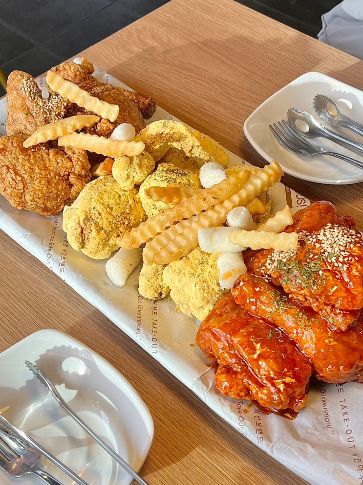 치킨마루 메뉴 세가지맛 츄리플 세트로 남천동치킨맛집 등극