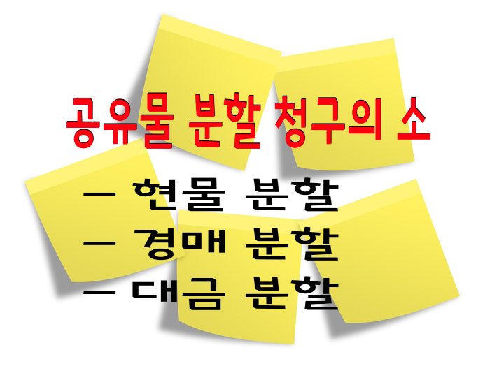  공유물 분할 청구소송- 현물분할, 경매분할, 대금분할