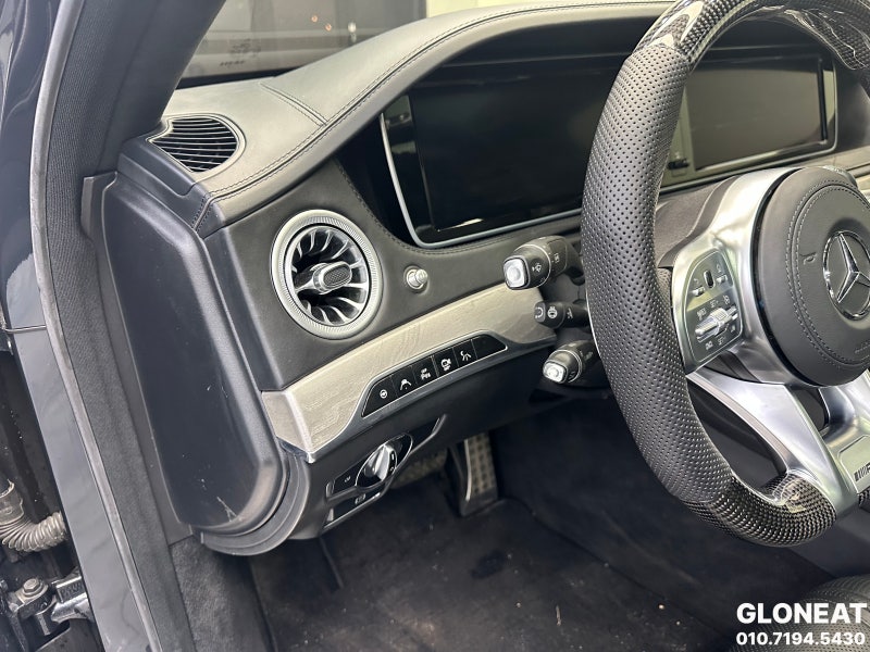 인천 서구 / 랩핑 / 인천 벤츠 S63 AMG 실내 우드 블랙으로 부분랩핑 시공 완료 / 벤츠 / S-클래스 / S-클래스 W222