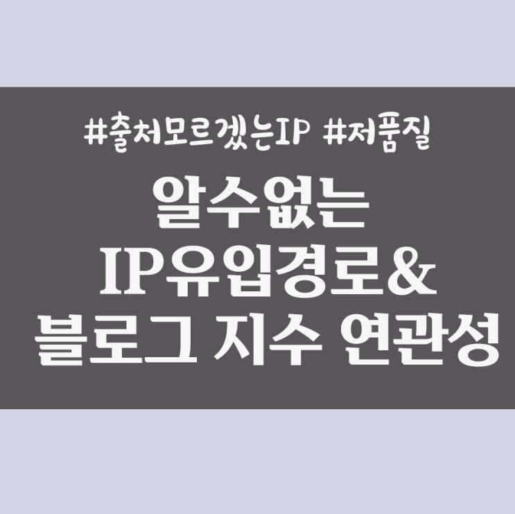 또또 알 수 없는 IP 유입 경로와 블로그 지수 / 트래픽 공격?