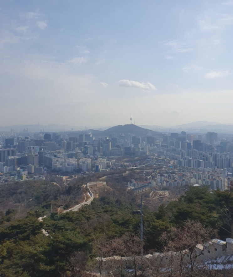 인왕산 높이 올라서 바라보는 서울