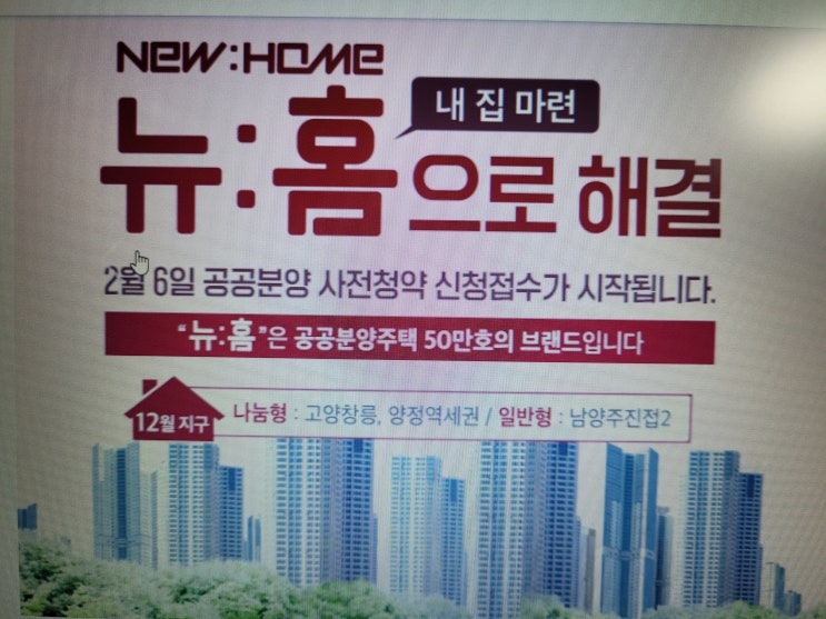  공공분양주택 뉴홈 나눔형,선택형,일반형 유형과 분양가 사전 청약자격 소득 자산기준