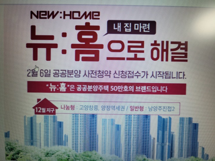 공공분양주택 뉴홈 나눔형,선택형,일반형 유형과 분양가 사전 청약자격 소득 자산기준