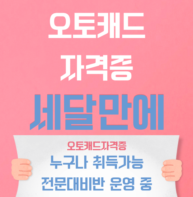  오토캐드자격증 3개월만에 배우기