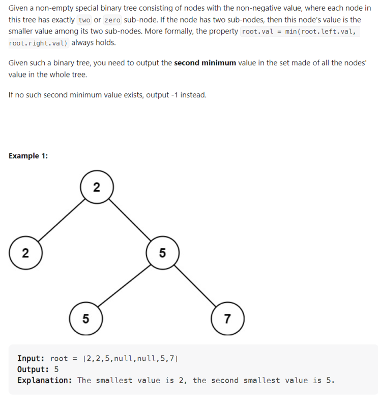 JAVA_Second Minimum Node In a Binary Tree_LeetCode 671