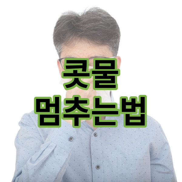  콧물 멈추는법 이렇게 하면 됩니다!