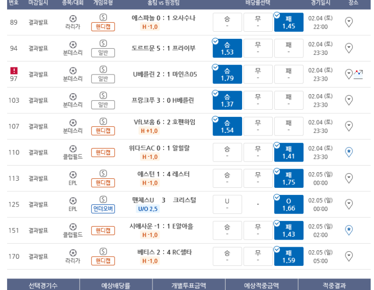 프로토 2/4일 토요일 간만의 10폴 적중