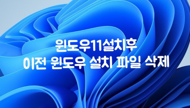  윈도우11 설치 후 이전 버전 윈도우 삭제하는 방법(용량 확보)