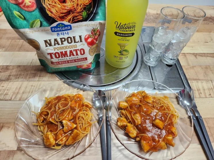 다이어트식단음식! 닭안심을 이용한 폰타나 나폴리 뽀모도로 토마토소스 파스타 만들기 
